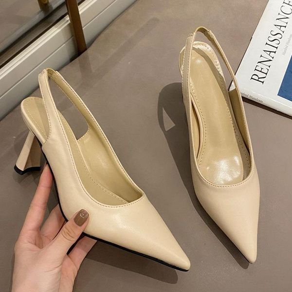 dress shoes women slingbacks high heels 7.5cm nude pointed toe thick back strap sandals casual office ladies, Black
dress shoes women slingbacks high heels 7.5cm nude pointed toe thick back strap sandals casual office ladies, Black