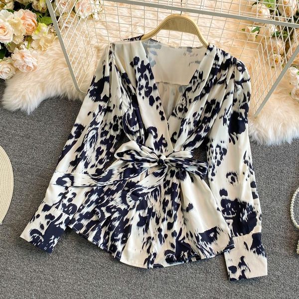 women's blouses & shirts 2021 spring fashion loose blouse female v-neck ink painting chiffon blusa waist long-sleeved temperament shirt, White
women's blouses & shirts 2021 spring fashion loose blouse female v-neck ink painting chiffon blusa waist long-sleeved temperament shirt, White