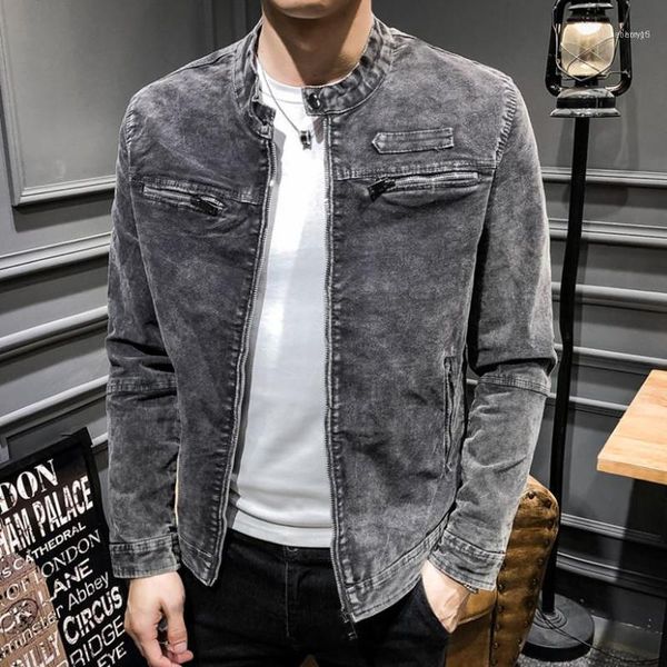 men's jackets stylish guy autumn and spring jacket casual slim solid color retro denim stand collar coat m-3xl1, Black;brown
men's jackets stylish guy autumn and spring jacket casual slim solid color retro denim stand collar coat m-3xl1, Black;brown