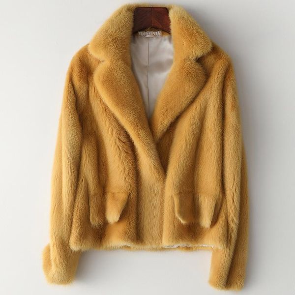 women's fur & faux autumn and winter mink grass coat ladies fashion short s, Black
women's fur & faux autumn and winter mink grass coat ladies fashion short s, Black