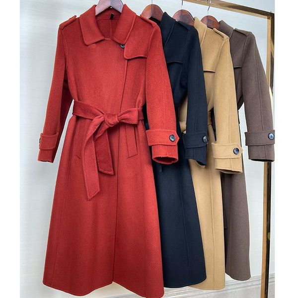 women's wool & blends autumn coat women trench style long lace-up slim black 2021 winter double-sided 100% commuter
women's wool & blends autumn coat women trench style long lace-up slim black 2021 winter double-sided 100% commuter