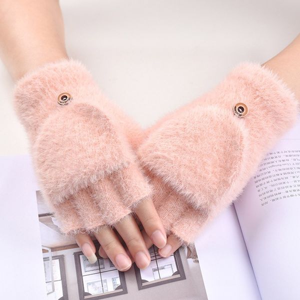 soft fluffy plush winter gloves women solid color half fingers gloves for lady girl casual outdoor flip fingerless gloves, White
soft fluffy plush winter gloves women solid color half fingers gloves for lady girl casual outdoor flip fingerless gloves, White