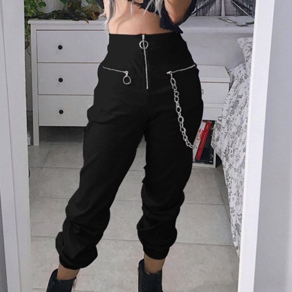 women's pants & capris gothic femme 2021 y2k aesthetic streetwear cargo pant goth punk grunge with chains black long trousers women, Black;white
women's pants & capris gothic femme 2021 y2k aesthetic streetwear cargo pant goth punk grunge with chains black long trousers women, Black;white
