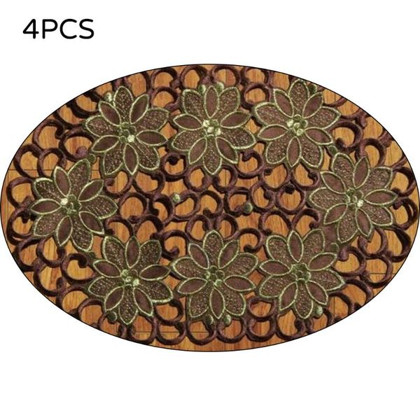 mats & pads 4pcs/set vintage european classical placemats dining table decoration oval embroidered mat banquet kitchen accessories
mats & pads 4pcs/set vintage european classical placemats dining table decoration oval embroidered mat banquet kitchen accessories