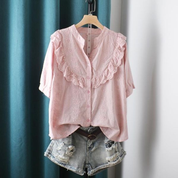women's blouses & shirts lamtrip sweet ruffles v-neck short sleeve embroidery retro cotton tee t-shirt 2021 summer, White
women's blouses & shirts lamtrip sweet ruffles v-neck short sleeve embroidery retro cotton tee t-shirt 2021 summer, White