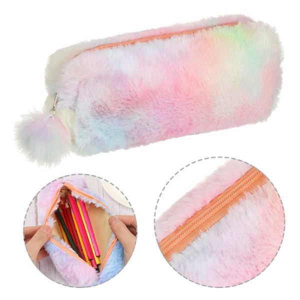 fashion gradient color cute plush pencil case girl creative cosmetic bag student simple stationery storage pen bags
fashion gradient color cute plush pencil case girl creative cosmetic bag student simple stationery storage pen bags