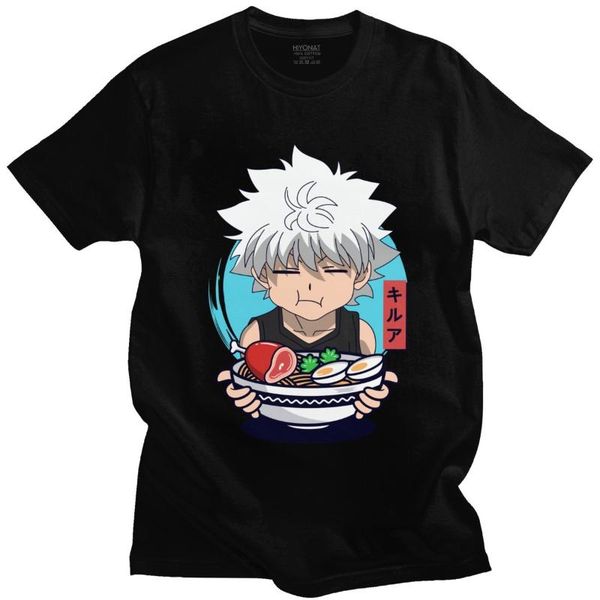 men's t-shirts funny killua zoldyck eats ramen favorite food noodles tshirt men short sleeve x hxh shirt anime t-shirt cotton tee, White;black
men's t-shirts funny killua zoldyck eats ramen favorite food noodles tshirt men short sleeve x hxh shirt anime t-shirt cotton tee, White;black