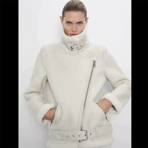 women's leather & faux winter ladies fur in one long sleeved coat loose warm jacket lamb wool thickened fashion locomotive lapel female, Black
women's leather & faux winter ladies fur in one long sleeved coat loose warm jacket lamb wool thickened fashion locomotive lapel female, Black