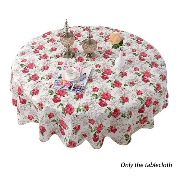 table cloth modern round wipe clean floral print anti stain simple party pvc waterproof kitchen thickened wedding decoration