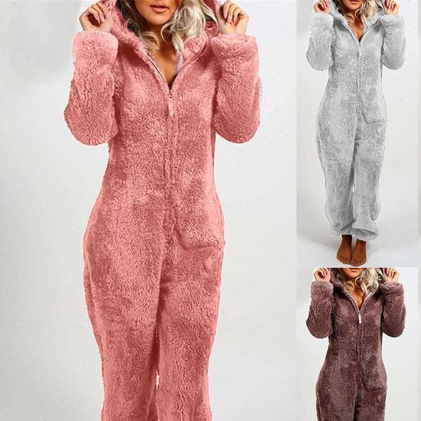 casual hooded warm plush bodysuit womens jumpsuits winter zipper playsuits homewear sleepwear pajamas long sleeve jumpsuit trousers, Black;white
casual hooded warm plush bodysuit womens jumpsuits winter zipper playsuits homewear sleepwear pajamas long sleeve jumpsuit trousers, Black;white