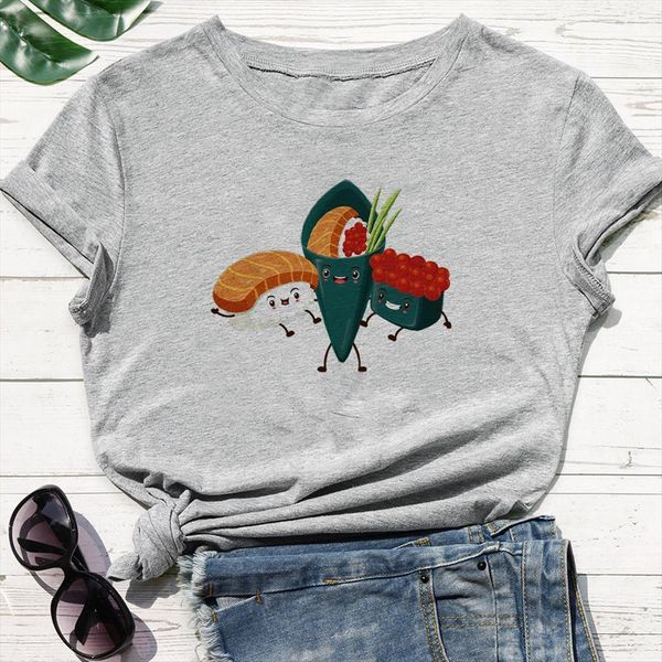 modern girl cartoon sushi graphic women cute printing gorgeous sell o neck plus size white grey
modern girl cartoon sushi graphic women cute printing gorgeous sell o neck plus size white grey