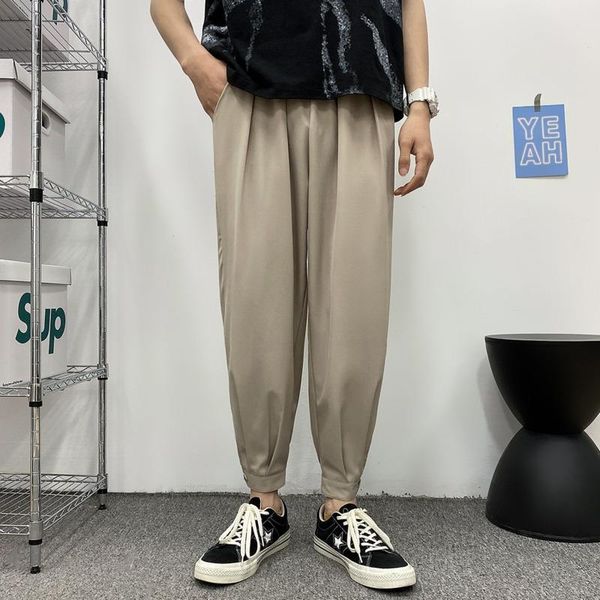 men's pants summer thin casual fashion solid color harem men korean loose straight suit mens dress m-5xl, Black
men's pants summer thin casual fashion solid color harem men korean loose straight suit mens dress m-5xl, Black
