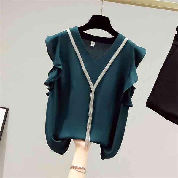 summer women v neck ruffles sleeves tassel chiffon shirts female casual pullover office ladies shirt blouse 210428, White
summer women v neck ruffles sleeves tassel chiffon shirts female casual pullover office ladies shirt blouse 210428, White