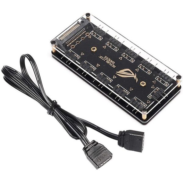 3-pin rgb 10 hub splitter sata power 3pin argb adapter extension cable for asus aura sync msi asrock led w/case computer cables & connectors
3-pin rgb 10 hub splitter sata power 3pin argb adapter extension cable for asus aura sync msi asrock led w/case computer cables & connectors
