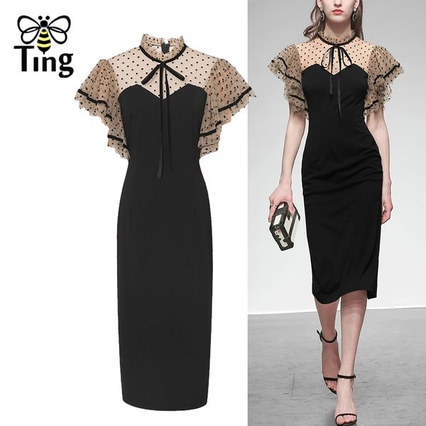 vintage elegant lady office work stright black dress retro polka dot mesh sheer ruffles midi long casual summer za 210513, Black;gray
vintage elegant lady office work stright black dress retro polka dot mesh sheer ruffles midi long casual summer za 210513, Black;gray
