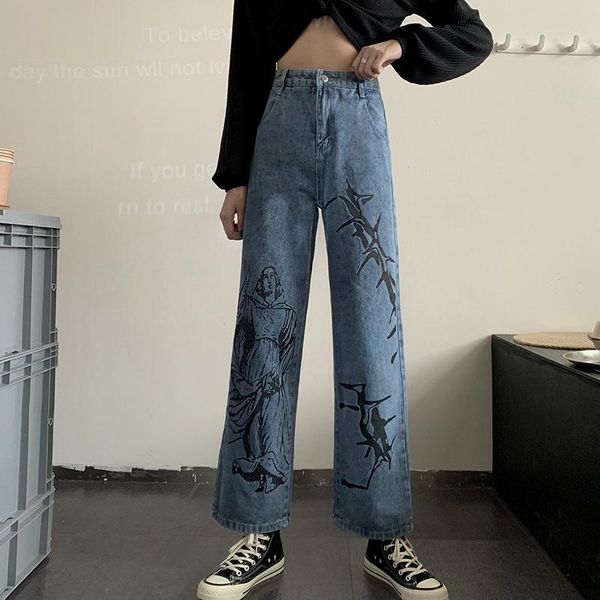 harajuku style spring female straight full length high waist jeans womens girls pants streetwear women's, Blue
harajuku style spring female straight full length high waist jeans womens girls pants streetwear women's, Blue
