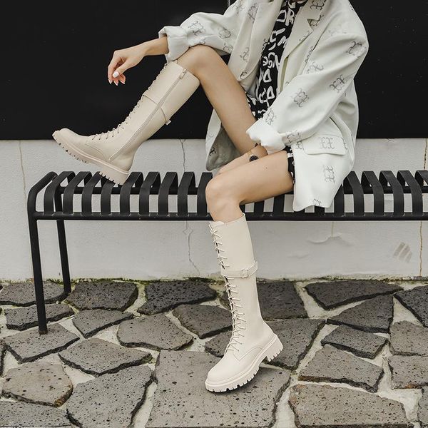 boots winter fashion round toe thick platform heels knee high women shoes, Black
boots winter fashion round toe thick platform heels knee high women shoes, Black