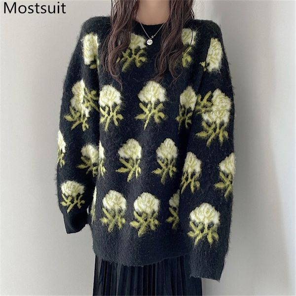 floral knitted o-neck pullover sweater women spring autumn full sleeve korean vintage elegant female jumpers femme 210518, White;black
floral knitted o-neck pullover sweater women spring autumn full sleeve korean vintage elegant female jumpers femme 210518, White;black