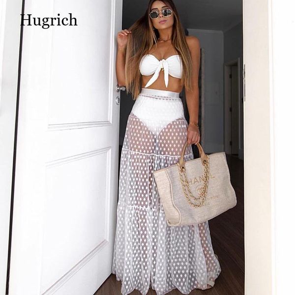 women's swimwear summer women maxi skirt see through polka dot pleated retro swimsuit bikini cover up elastic waist bathing skirts, White;black
women's swimwear summer women maxi skirt see through polka dot pleated retro swimsuit bikini cover up elastic waist bathing skirts, White;black