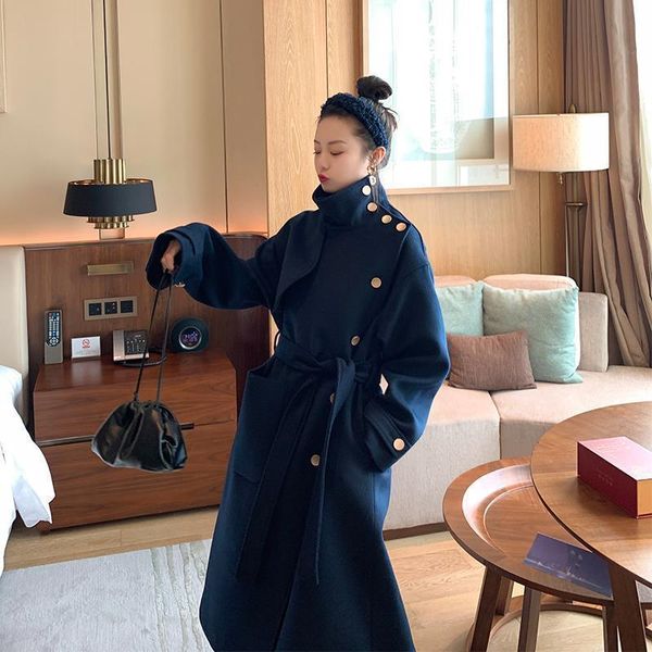 women's wool & blends jacket women coat winter loose overknee woolen veste manteau femme, Black
women's wool & blends jacket women coat winter loose overknee woolen veste manteau femme, Black