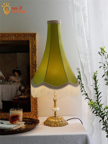 table lamps french design classical retro brass lamp with tassels avocado green lampshade led e27 living room porch background salon
table lamps french design classical retro brass lamp with tassels avocado green lampshade led e27 living room porch background salon