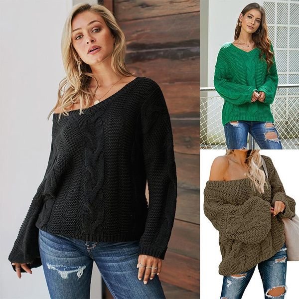 women's sweaters knitted basic sweater pullover v neck striped long sleeves solid color women autumn winter fashion casual warm soft, White;black
women's sweaters knitted basic sweater pullover v neck striped long sleeves solid color women autumn winter fashion casual warm soft, White;black