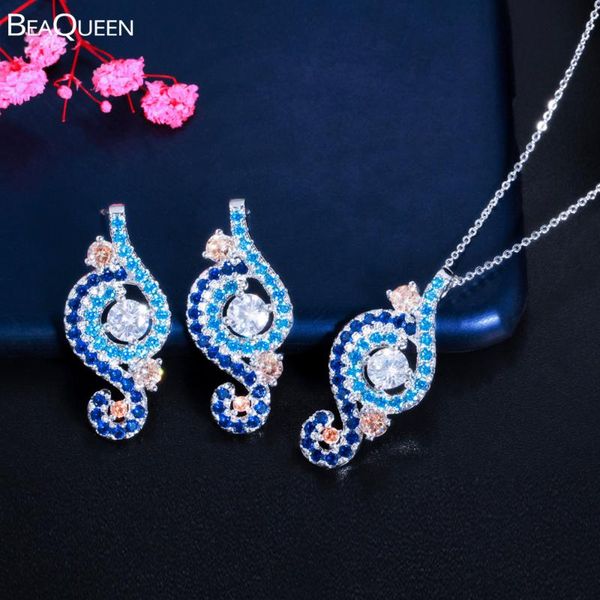 earrings & necklace beaqueen bohemia multicolor light blue cubic zirconia drop pendant trendy jewelry sets for women wedding js283, Silver
earrings & necklace beaqueen bohemia multicolor light blue cubic zirconia drop pendant trendy jewelry sets for women wedding js283, Silver