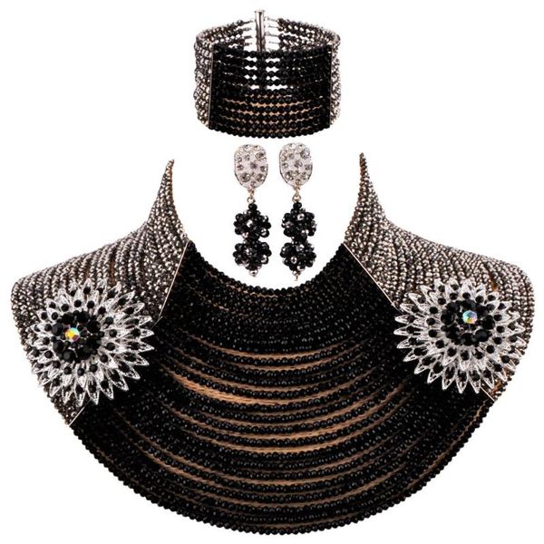 earrings & necklace excellent 25 rows choker african beads jewelry set crystal bead nigerian wedding, Silver
earrings & necklace excellent 25 rows choker african beads jewelry set crystal bead nigerian wedding, Silver