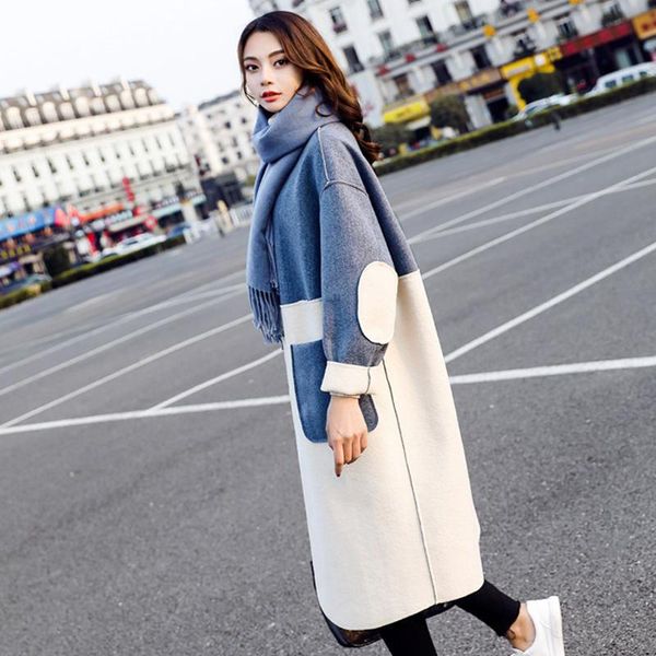 women's wool & blends coat women korean fashion loose plaid outwear long-sleeved lapel woolen female autumn winter cashmere jacket, Black
women's wool & blends coat women korean fashion loose plaid outwear long-sleeved lapel woolen female autumn winter cashmere jacket, Black