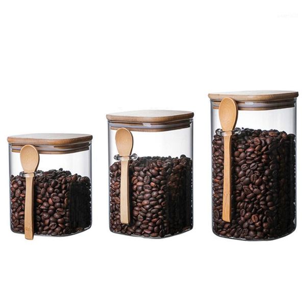 storage bottles & jars high borosilicate glass sealed jar with spoon bamboo covered coffee bean tea seasoning tank miscellaneous bottle
storage bottles & jars high borosilicate glass sealed jar with spoon bamboo covered coffee bean tea seasoning tank miscellaneous bottle