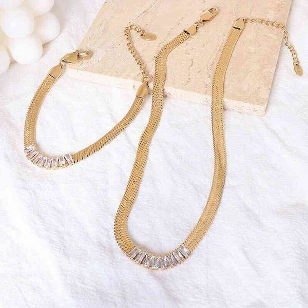 2022 elegant rectangle zircon stone for women 18k gold plated stainls steel snake chain choker necklace, Silver
2022 elegant rectangle zircon stone for women 18k gold plated stainls steel snake chain choker necklace, Silver