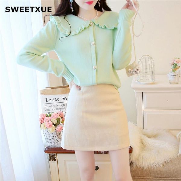 two piece dress sweetxue autumn fashion women's sets doll collar sweater cardigan solid color jacket + high waist mini skirt 2 suit lad, White
two piece dress sweetxue autumn fashion women's sets doll collar sweater cardigan solid color jacket + high waist mini skirt 2 suit lad, White