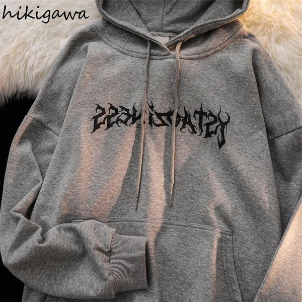 women's hoodies & sweatshirts hikigawa vintage women streetwear bf print hooded pullovers mujer hip-hop harajuku korean oversized swea, Black
women's hoodies & sweatshirts hikigawa vintage women streetwear bf print hooded pullovers mujer hip-hop harajuku korean oversized swea, Black
