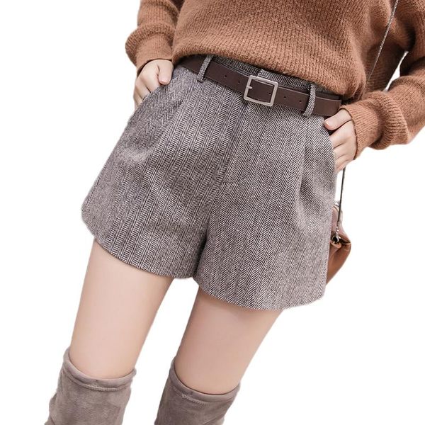 women's shorts winter woolen women 2021 autumn korean outerwear wide leg wool with belt high waist slim short feminino, White;black
women's shorts winter woolen women 2021 autumn korean outerwear wide leg wool with belt high waist slim short feminino, White;black