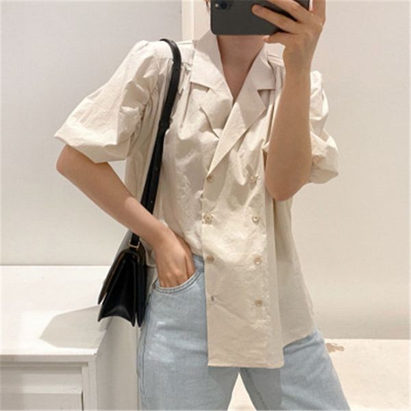 chic solid elegance office lady brief summer all match short sleeves sweet ol women shirts 210421, White
chic solid elegance office lady brief summer all match short sleeves sweet ol women shirts 210421, White