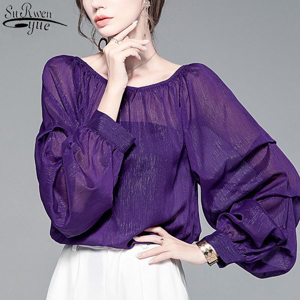 fashion chiffon blouse women lantern sleeve female autumn vintage purple loose perspective shirt blusa 11842 210427, White
fashion chiffon blouse women lantern sleeve female autumn vintage purple loose perspective shirt blusa 11842 210427, White