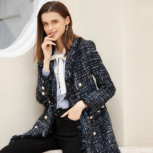 women's jackets tweed dark blue coat medium-long one-piece autumn/winter jacket small fragrance ladies, Black;brown
women's jackets tweed dark blue coat medium-long one-piece autumn/winter jacket small fragrance ladies, Black;brown