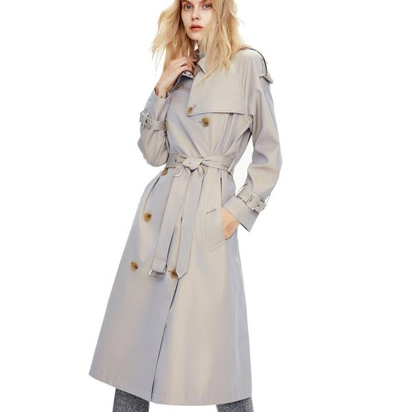 women's trench coats europe arrival 2021 style autumn winter fashion casual loose double-breasted knee-length coat with sashes, Tan;black
women's trench coats europe arrival 2021 style autumn winter fashion casual loose double-breasted knee-length coat with sashes, Tan;black