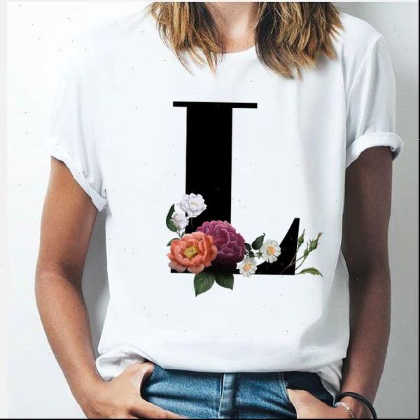 women vogue 26 alphabet letter t shirt girl a to z combination flowers short sleeve casual korean style drop, White
women vogue 26 alphabet letter t shirt girl a to z combination flowers short sleeve casual korean style drop, White