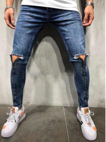 mens cool designer brand black jeans skinny ripped destroyed stretch slim fit hop pants with holes for men elastic wais men's, Blue
mens cool designer brand black jeans skinny ripped destroyed stretch slim fit hop pants with holes for men elastic wais men's, Blue