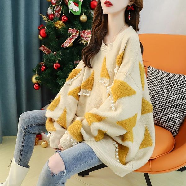 sweaters women sweet pull jumpers geomertric beading tassel pearl sweaters oneck long sleeve warm christmas, White;black
sweaters women sweet pull jumpers geomertric beading tassel pearl sweaters oneck long sleeve warm christmas, White;black