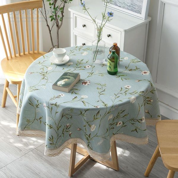 table cloth american pastoral floral round balcony coffee small fresh cotton and linen
table cloth american pastoral floral round balcony coffee small fresh cotton and linen