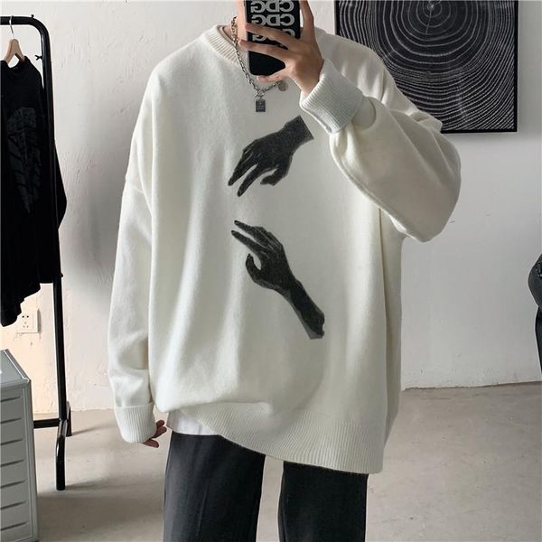 men's sweaters men pullovers sweater wool thicken winter printing couples loose vintage knitting stylish all-match retro teens leisure, White;black
men's sweaters men pullovers sweater wool thicken winter printing couples loose vintage knitting stylish all-match retro teens leisure, White;black