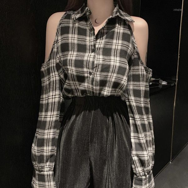 hstar 2021 ladies striped plaid off-the-shoulder blouse female long-sleeved loose casual shirt on clothes women's blouses & shirts, White
hstar 2021 ladies striped plaid off-the-shoulder blouse female long-sleeved loose casual shirt on clothes women's blouses & shirts, White