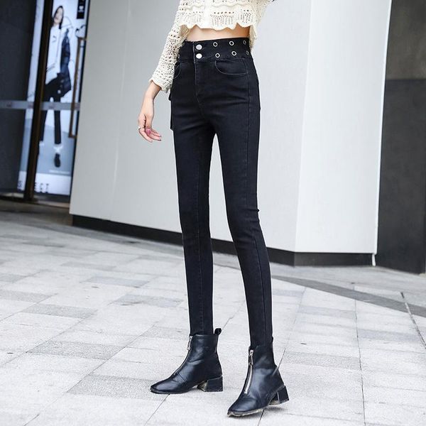 women's jeans high waist women buttons female pant slim elastic plus size stretch denim blue skinny korean pencil
women's jeans high waist women buttons female pant slim elastic plus size stretch denim blue skinny korean pencil