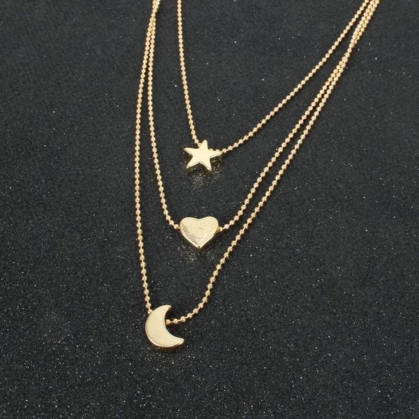 pendant necklaces vintage multi-layer chains women stars moon charm girl chokers fashion jewellery, Silver
pendant necklaces vintage multi-layer chains women stars moon charm girl chokers fashion jewellery, Silver