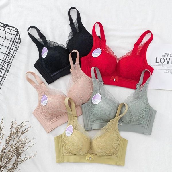 bras women bra lace wire push up seamless bralette adjustable thin cup widen comfortable without frame underwear, Red;black
bras women bra lace wire push up seamless bralette adjustable thin cup widen comfortable without frame underwear, Red;black
