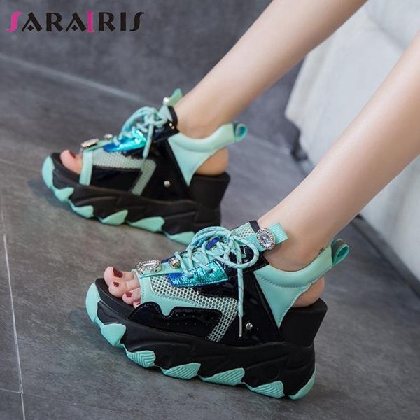 sandals sarairis lace up mixed color open toe platform women wedges crystal casual ladies shoes, Black
sandals sarairis lace up mixed color open toe platform women wedges crystal casual ladies shoes, Black