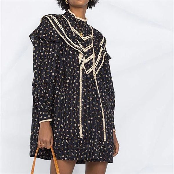 casual dresses spring french vintage floral ruffled mini dress female long sleeve round neck stitching lace above knee length sweet, Black;gray
casual dresses spring french vintage floral ruffled mini dress female long sleeve round neck stitching lace above knee length sweet, Black;gray