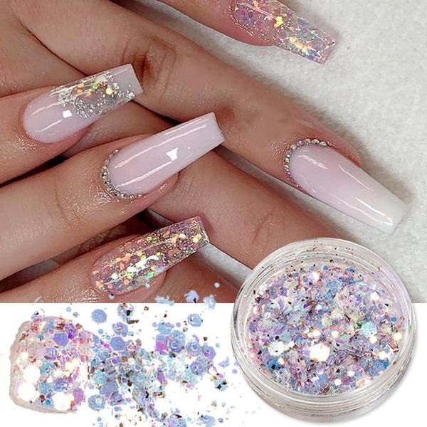 nail glitter holographics flakes gold pink white slices chrome pigment dust powder sequins art decoration manicures, Silver;gold
nail glitter holographics flakes gold pink white slices chrome pigment dust powder sequins art decoration manicures, Silver;gold